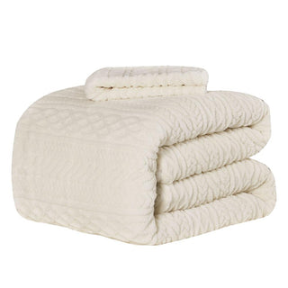 Plumón Trenza Sherpa Extra Cálido Chantilly 2 Plazas Crudo