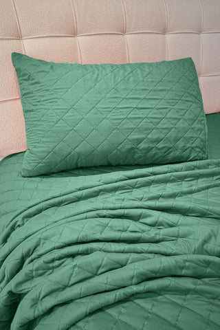 Quilt Sherpa Liso 2 plazas Verde claro
