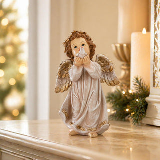 Ángel Navideño con Paloma 20 cm Decorativo