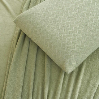 Juego de Sábanas Coral Fleece Ultra Suave Chantilly 2 Plazas verde