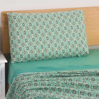 Juego de Sábanas Estampado Polar Térmico Chantilly 1.5 Plazas verde