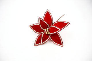 Flor Navideña Roja Decorativa 25x28 cm