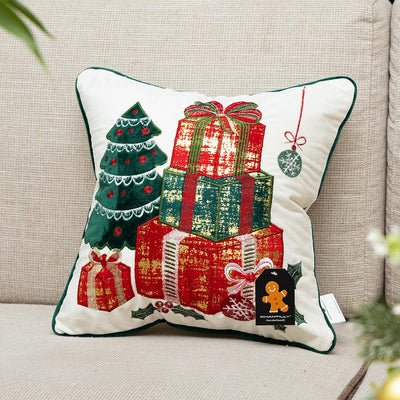 Funda Cojin Bord Pino Regalos 40X40Cm
