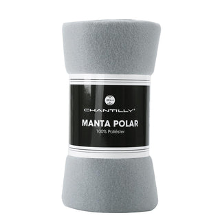 Manta de Polar Lisa  Gris Plata