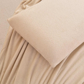 Juego de Sábanas Coral Fleece Ultra Suave Chantilly King Beige