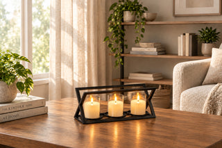 Candelabro Con 3 Velas Led Decorativas 40,5X13,5X8,5Cm
