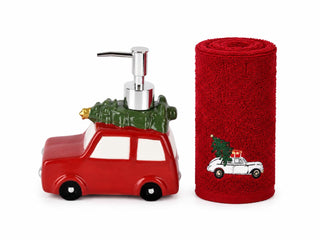 Set Toalla Y Dispensador Auto Navideño