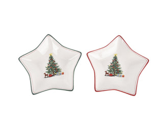 Plato Estrella Navideño Arbolitos 15,5 cm
