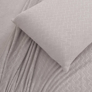 Juego de Sábanas Coral Fleece Ultra Suave Chantilly 1.5 Plazas Gris Plata