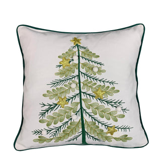 Funda Cojín Árbol Bordado Estrella 40x40 cm