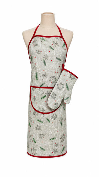 Set Delantal y Guante de Cocina Navidad