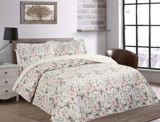 Quilt Ultrasonic Sherpa Floral 2 plazas