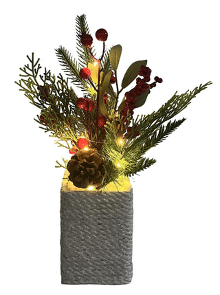 Arreglo Navideño Base con Luz LED 35 cm