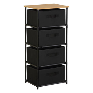 Organizador Multiuso 4 Cajones Tela y Metal 40x30x89 cm