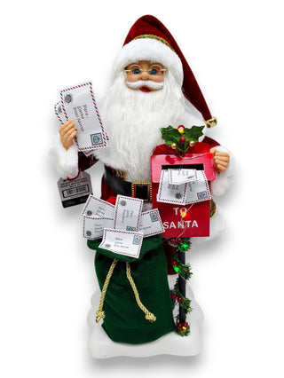 Santa Claus Musical con Buzón y Saco 48 cm