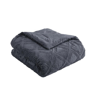 Plumón Bordado Relleno Sintético Hipoalergénico Chantilly 230x250 cm Gris Oscuro