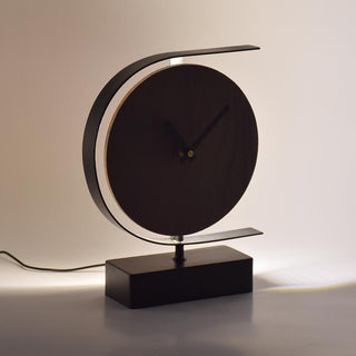 Reloj de Mesa LED USB Diseño Moderno Fierro y Madera 28,5 cm