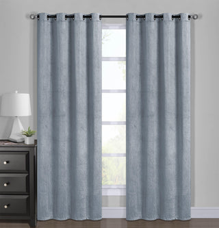 Set Cortina Velvet Emboss 140X220 Gris Pardo
