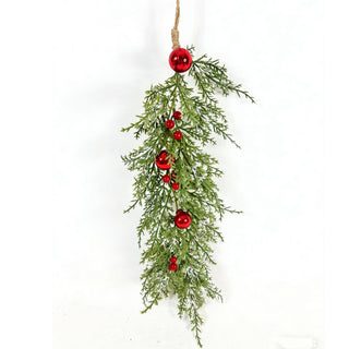 Guirnalda Navideña Decorativa con Esferas Rojas 55 cm