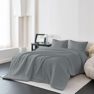 Plumón Trenza Sherpa Extra Cálido Chantilly 2 Plazas Gris Plata