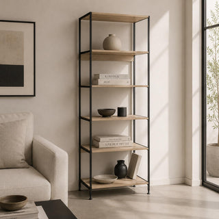 Estantería Industrial de 6 Repisas Madera y Metal 60x35x176 cm