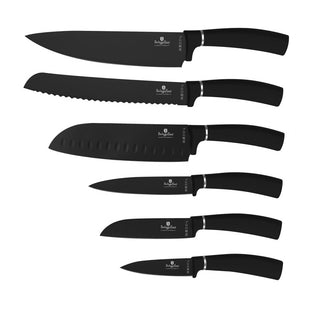 Set de 6 cuchillos de Cocina 6 piezas De presentación compacta Negro