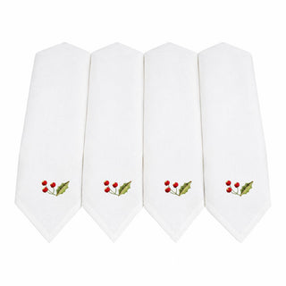 Set 4 Servilletas Bordadas Esferas 40x40 cm