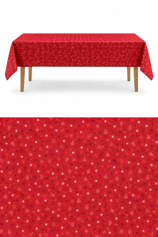 Mantel Navideño Árboles y Estrellas 150x230 cm