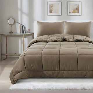 Plumón King Reversible Café | Microfibra Hipoalergénica Chantilly