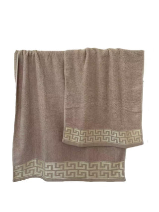 Set Toallas Caja Regalo Borde Jacq. Beige