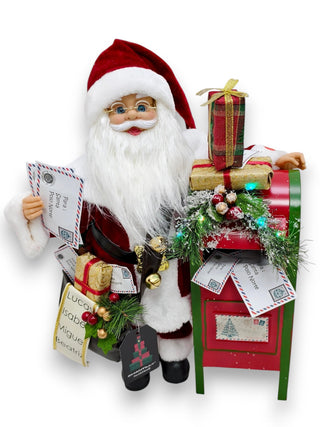 Santa Claus Musical con Buzón y Luces 45 cm