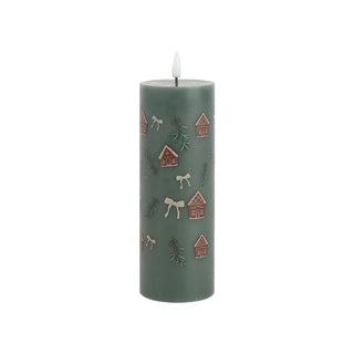 Vela Cera Led Navidad #224 7,1X7,1X20Cm 040