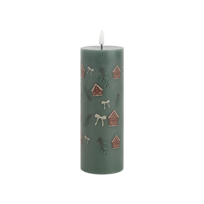Vela Cera Led Navidad #224 7,1X7,1X20Cm 040