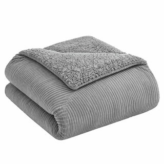 Plumón Sherpa Extra Cálido Chantilly 2 Plazas Gris Plata