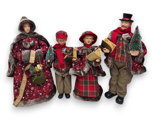 Set 4 Figuras Coro Navideño Luz Música 54-70 cm