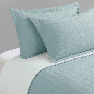 Cubrecama Crinkle Sherpa Liso 2 plazas Agua