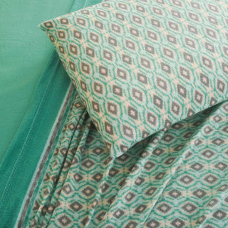 Juego de Sábanas Estampado Polar Térmico Chantilly 1 Plaza verde