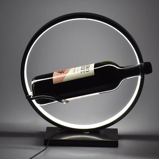 Cava para Vino Individual con Luz LED USB de Fierro Color Plata 31,5 cm