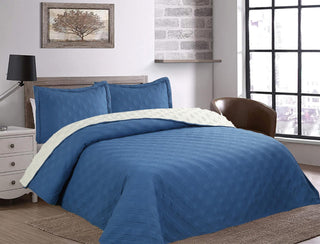Quilt Ultrasonic Sherpa 2 plazas Azul