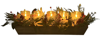 Centro de Mesa Navideño 5 Velas LED 60 cm