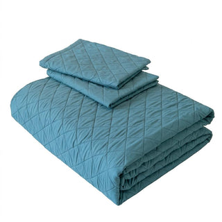 Cubrecama Quilt Sherpa Extra Cálido Chantilly 1.5 Plazas Azulado