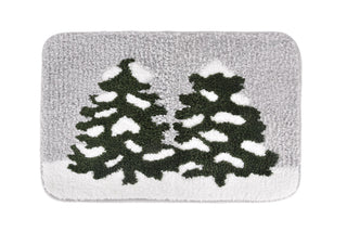Set Baño Navideño Arbol Blanco 4 Piezas