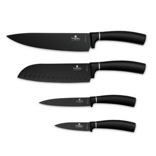 Set de 4 cuchillos de Cocina 4 piezas De presentación compacta Negro