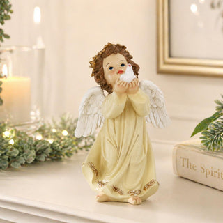 Ángel Navideño con Paloma Marfil 20 cm