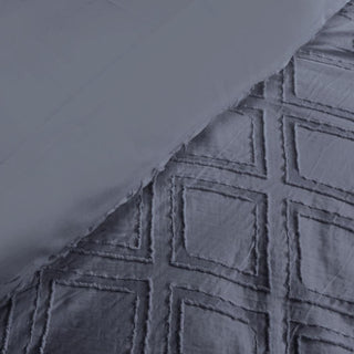 Plumón Bordado Relleno Sintético Hipoalergénico Chantilly 230x250 cm Gris Oscuro