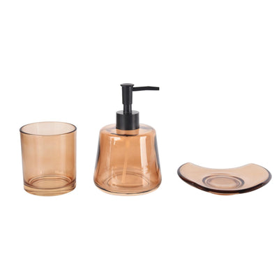 Set Vidrio Baño 3 Pcs Ilusión Café