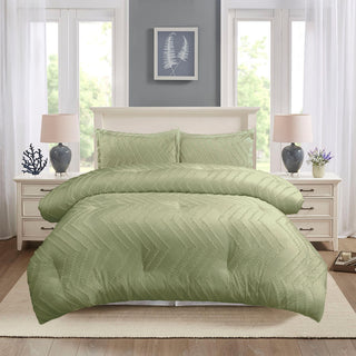 Plumón Bordado Relleno Sintético Hipoalergénico Chantilly 230x250 cm Verde Oliva