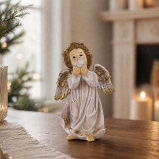 Ángel Navideño con Paloma 20 cm Decorativo