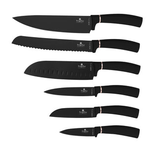 Set de 6 cuchillos de Cocina 6 piezas De presentación compacta Negro