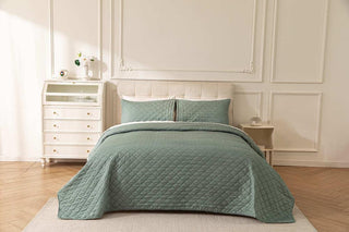 Cubrecama Quilt Sherpa Extra Cálido Chantilly 2 Plazas Acqua